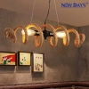 NEWDAYS brand cross-border new products: led retro industrial style hemp rope chandelier, iron art cover bar table lamp, energy-saving high-brightness decorative lighting atmosphere lamp, small chandelier lamp, lighting art lamp, Nordic style Item Picture